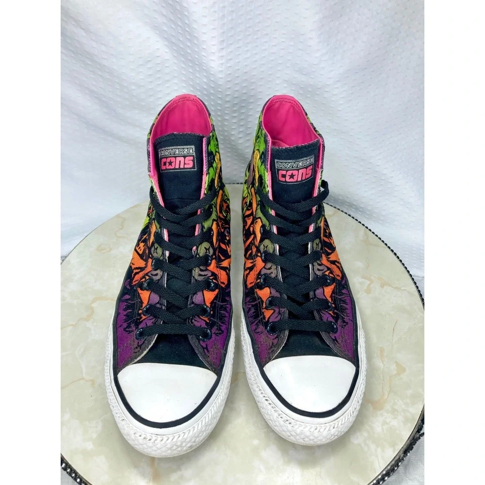 Converse Pro Wasabi Skull Mushroom High Top Shoes Mens 9.5 Multicolor Sneakers